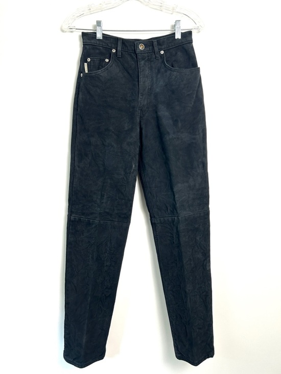 Skotts Other - Vintage Skotts Black Suede Pants Jeans Washable High Rise Hipster Biker Size 28